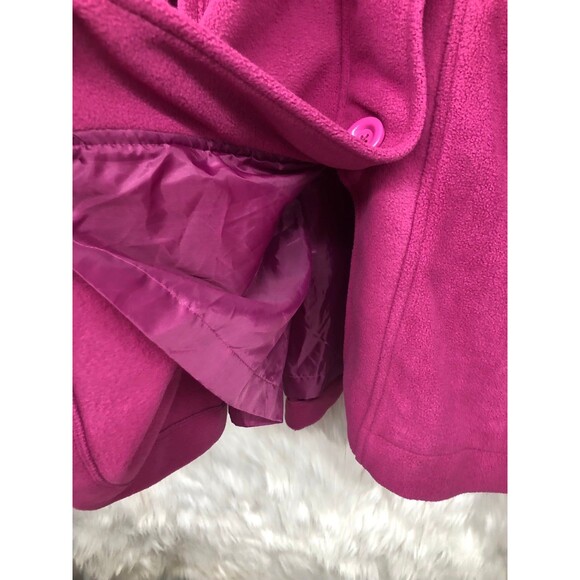 Woman Within Plus Size 2X Oversized Pink Coat, Wash n Wear Fleece, Sateen liner - Picture 8 of 8